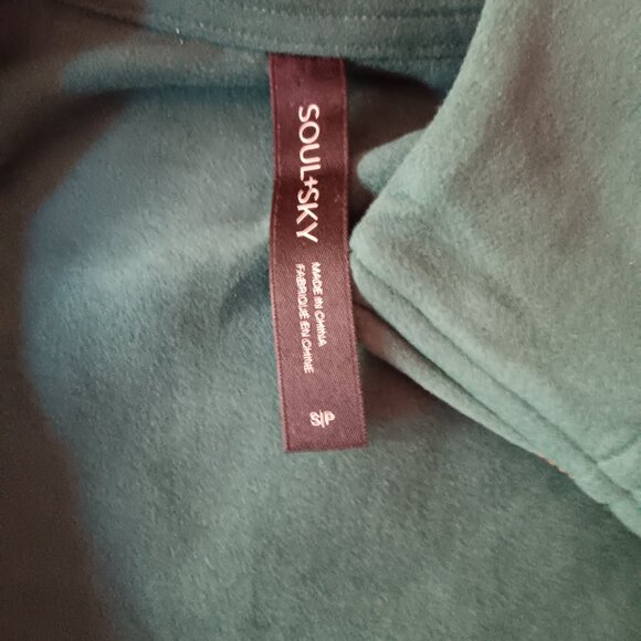 Soul + Sky Women's Velour Fleece Zip Front Green Vest Size S/P  NWT - Picture 7 of 7
